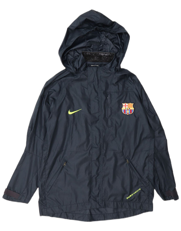 Μπουφάν βροχής με κουκούλα Nike Boys Barcelona 13-14 Years XL Navy Blue Polyester