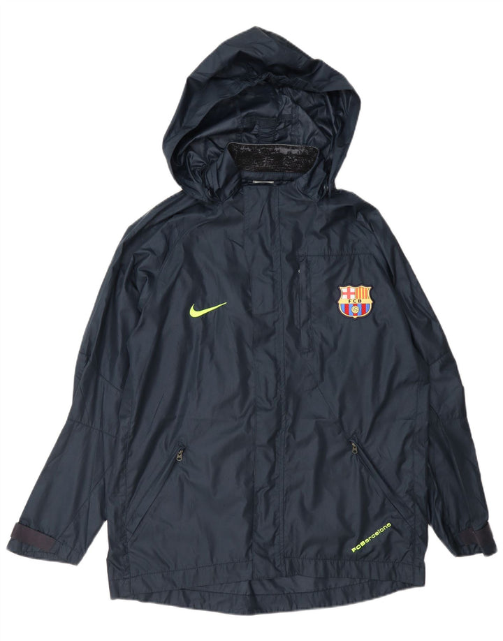 Μπουφάν βροχής με κουκούλα Nike Boys Barcelona 13-14 Years XL Navy Blue Polyester