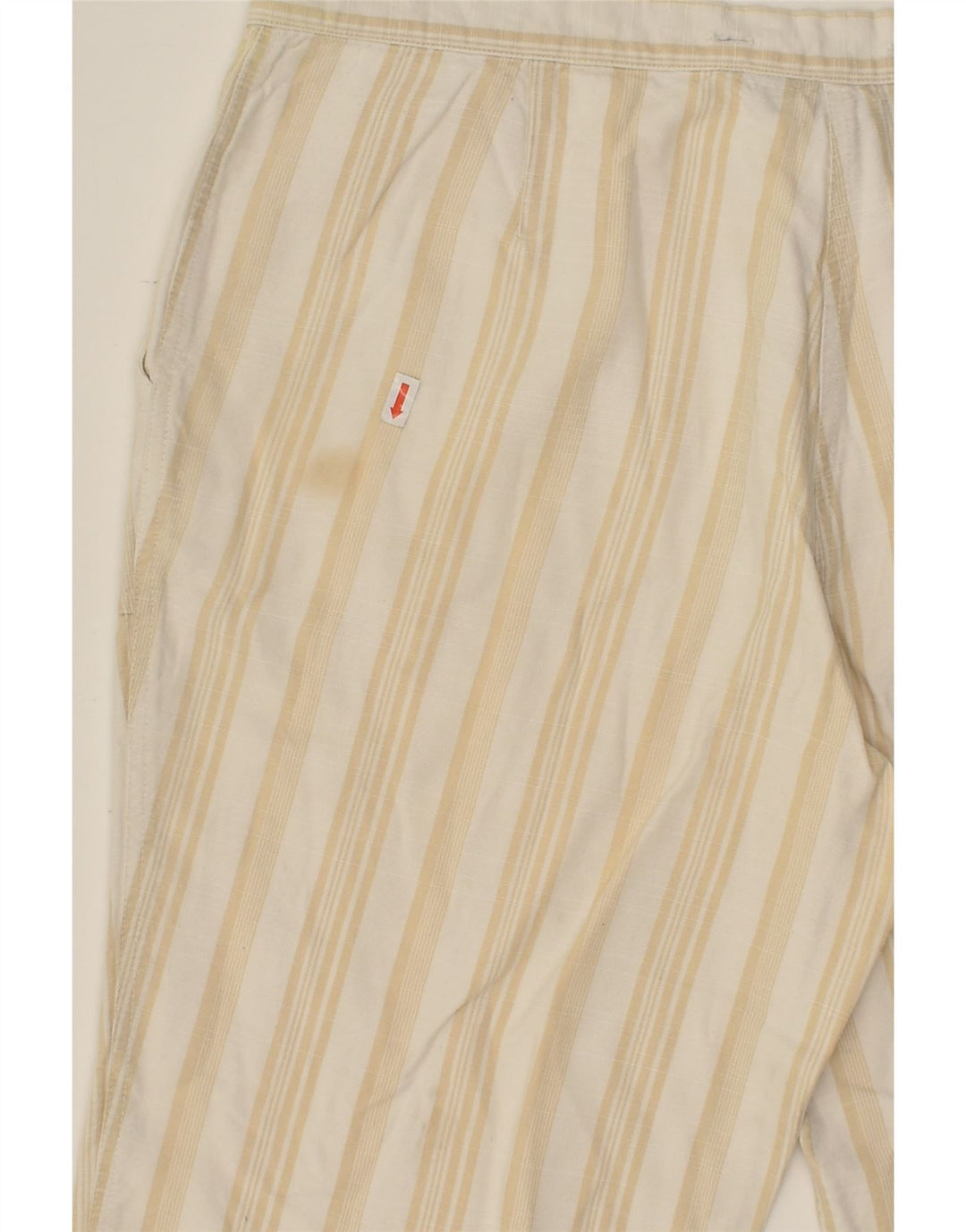 BEST COMPANY Womens Chino Shorts IT 48 XL W34 Beige Striped | Vintage Best Company | Thrift | Second-Hand Best Company | Used Clothing | Messina Hembry 