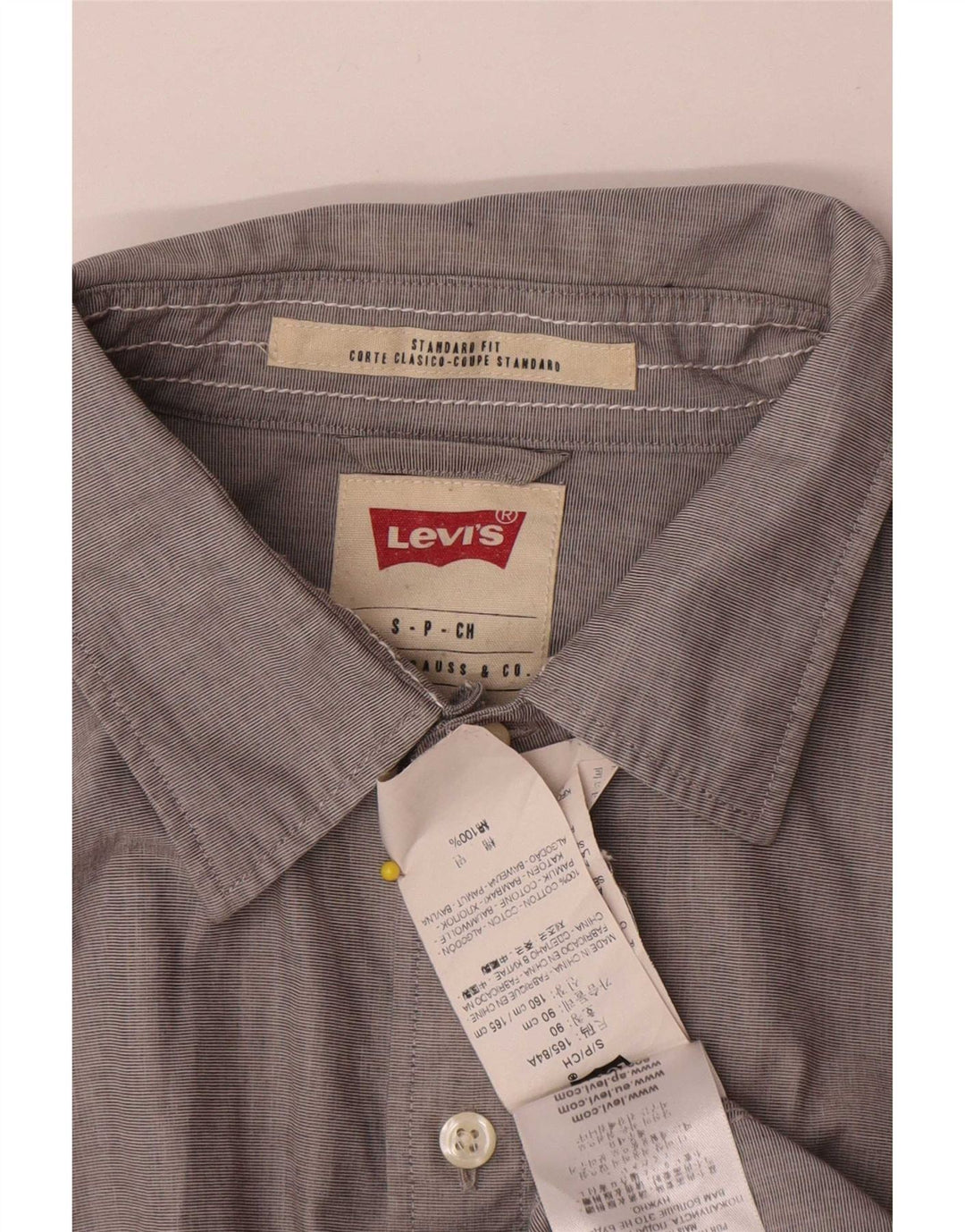 Ανδρικό πουκάμισο Levi's Standard Fit Μικρό γκρι βαμβακερό