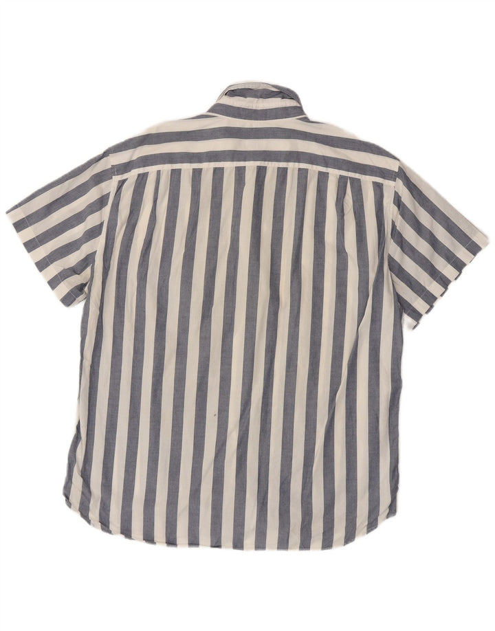 J. CREW Ανδρικό κοντομάνικο Slim πουκάμισο XL Μπλε ριγέ βαμβακερό