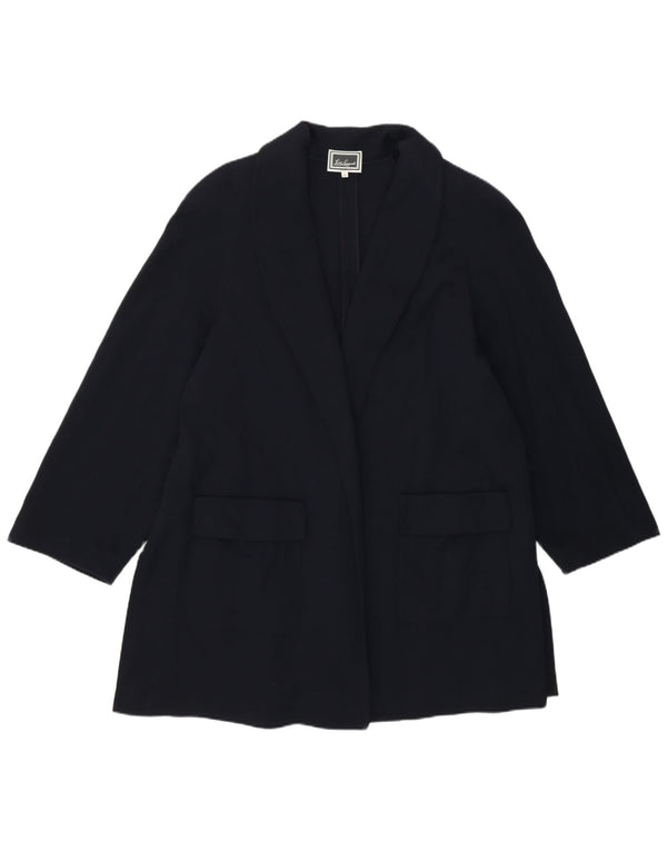Luisa Spagnoli Γυναικείο Ανοιχτό Πανωφόρι UK 14 Large Navy Blue Virgin Wool