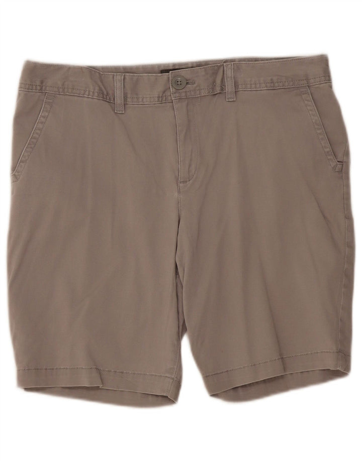 Eddie Bauer Γυναικείο σορτς Chino US 12 Μεγάλο W36 Γκρι βαμβακερό