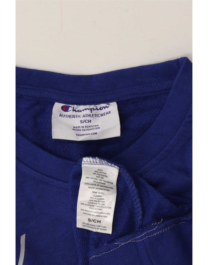 Champion Γυναικεία γραφικά υπερμεγέθη φούτερ Jumper UK 10 Small Blue Cotton
