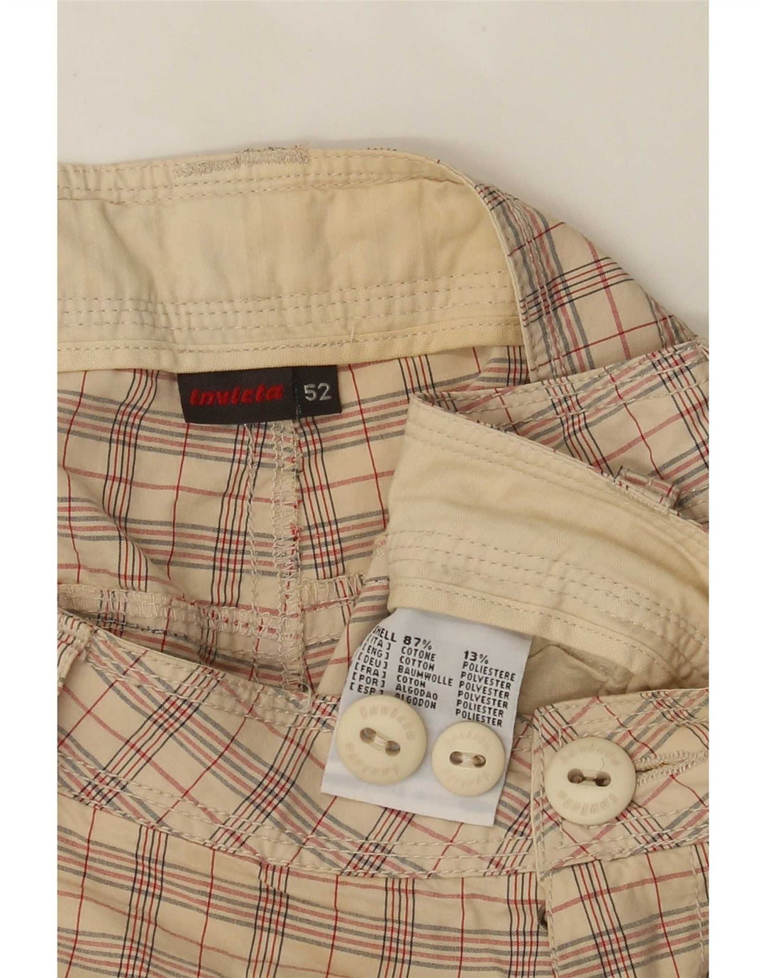 Ανδρικό σορτς Cargo Invicta IT 52 XL W36 Beige Check Cotton