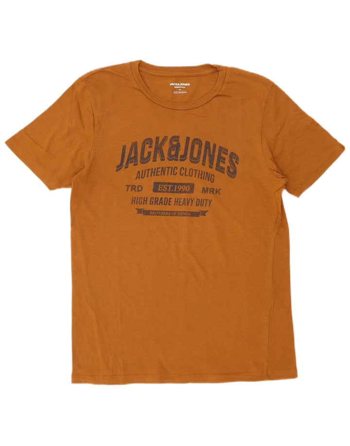 Jack & Jones Ανδρικό γραφικό T-Shirt Top Μεσαίο καφέ βαμβακερό
