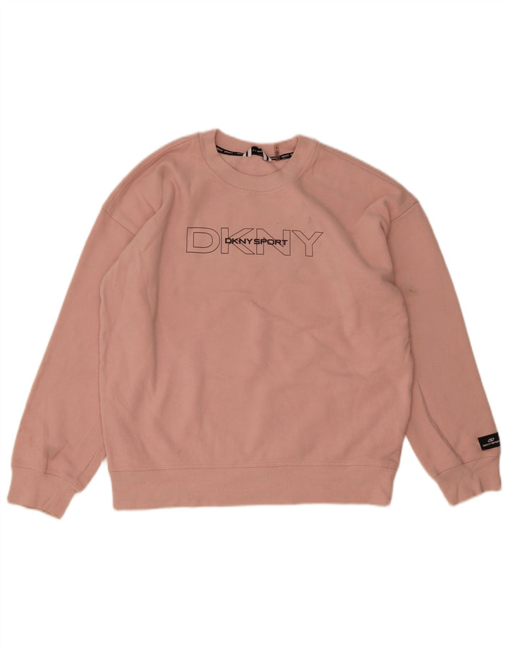 Γυναικείο γραφικό υπερμεγέθη φούτερ Dkny UK 14 Μεσαίο ροζ βαμβακερό