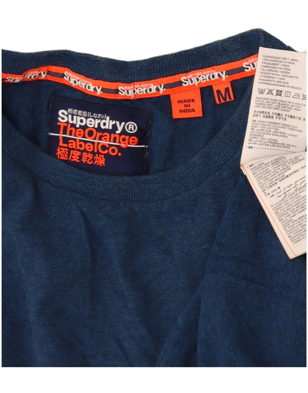 Ανδρικό μπλουζάκι Superdry, μακρυμάνικο, μεσαίο μπλε βαμβακερό