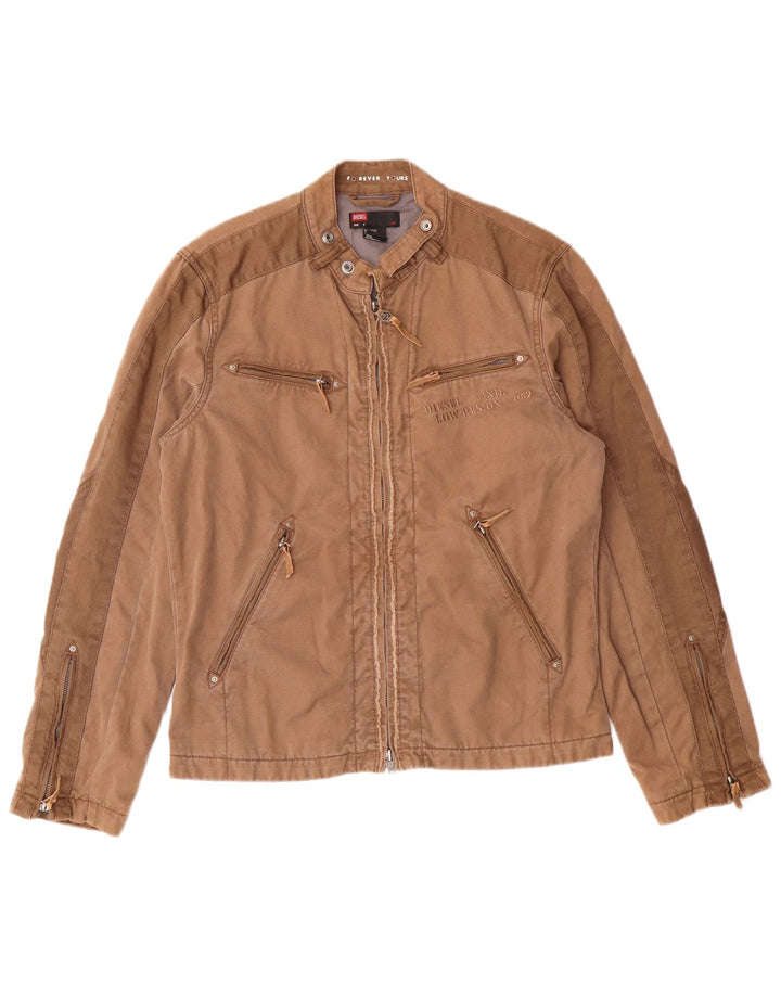Diesel Ανδρικό Bomber Jacket UK 36 Small Brown Βαμβακερό