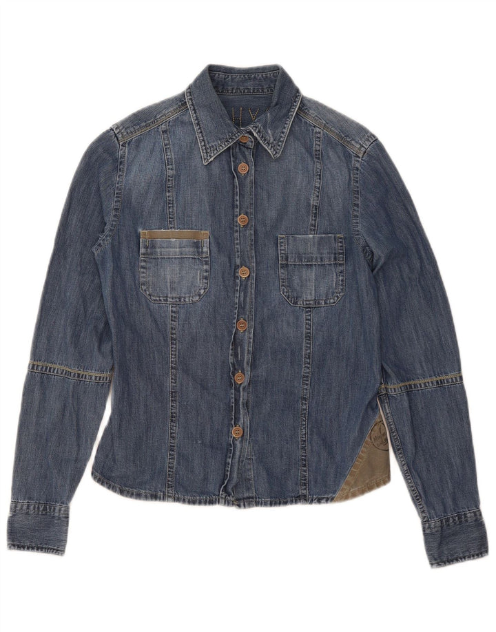 Murphy & Nye Γυναικείο τζιν πουκάμισο UK 10 Small Blue Colourblock