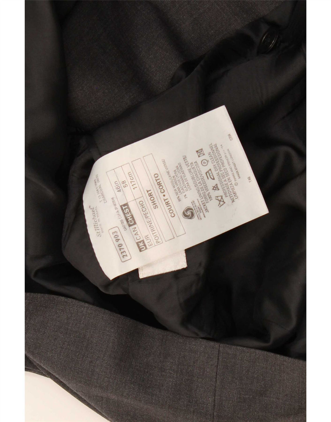 Marks & Spencer Ανδρικό σακάκι με διπλό στήθος UK 46 XL Γκρι νέο μαλλί
