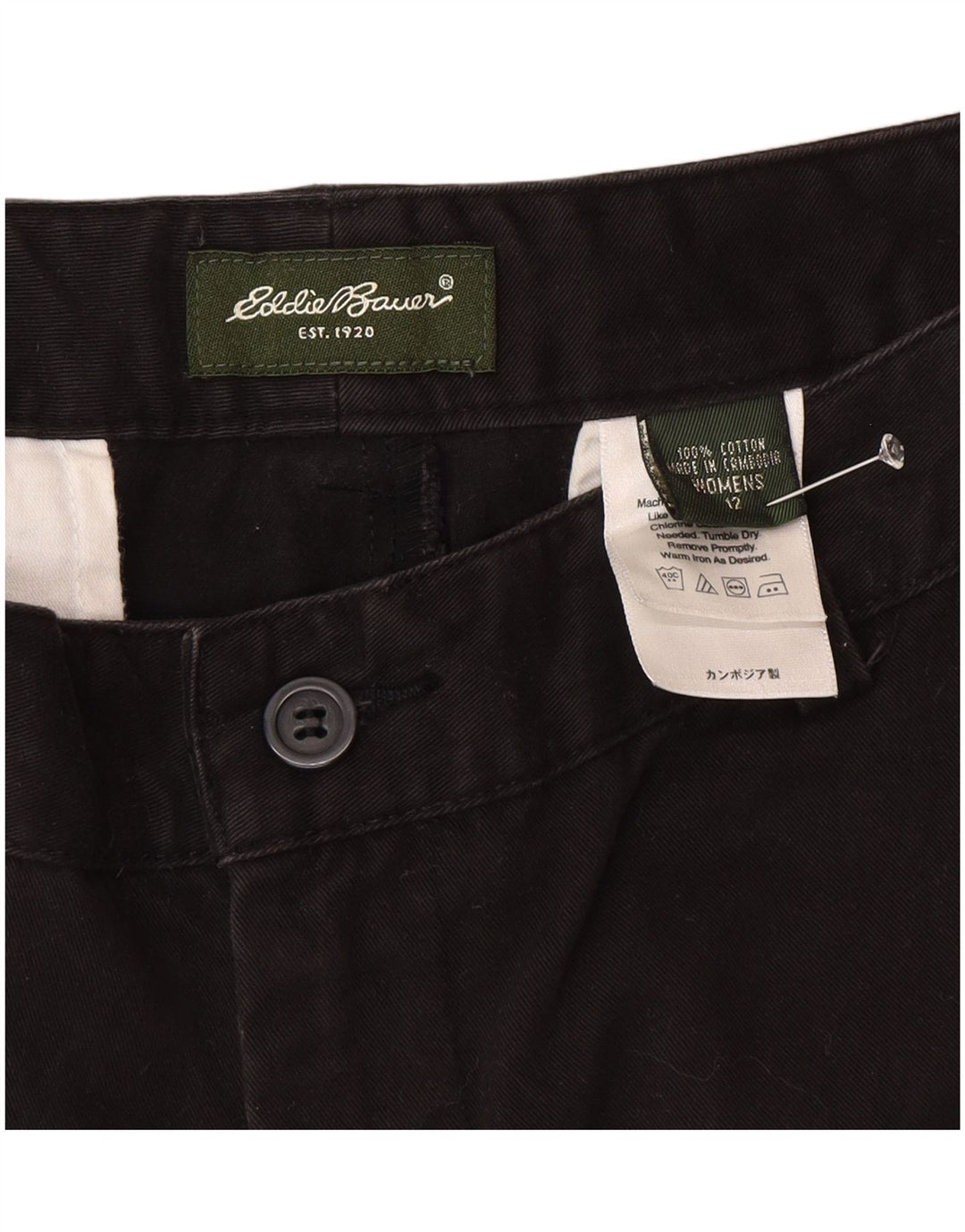 Eddie Bauer Γυναικείο Σορτς Chino US 12 Large W32 Μαύρο βαμβακερό