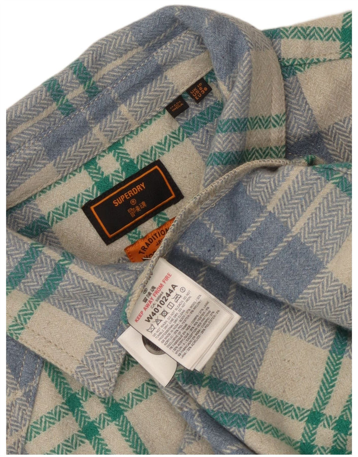 Superdry γυναικείο υπερμεγέθη φανελένιο πουκάμισο UK 10 Small πολύχρωμο τσεκ