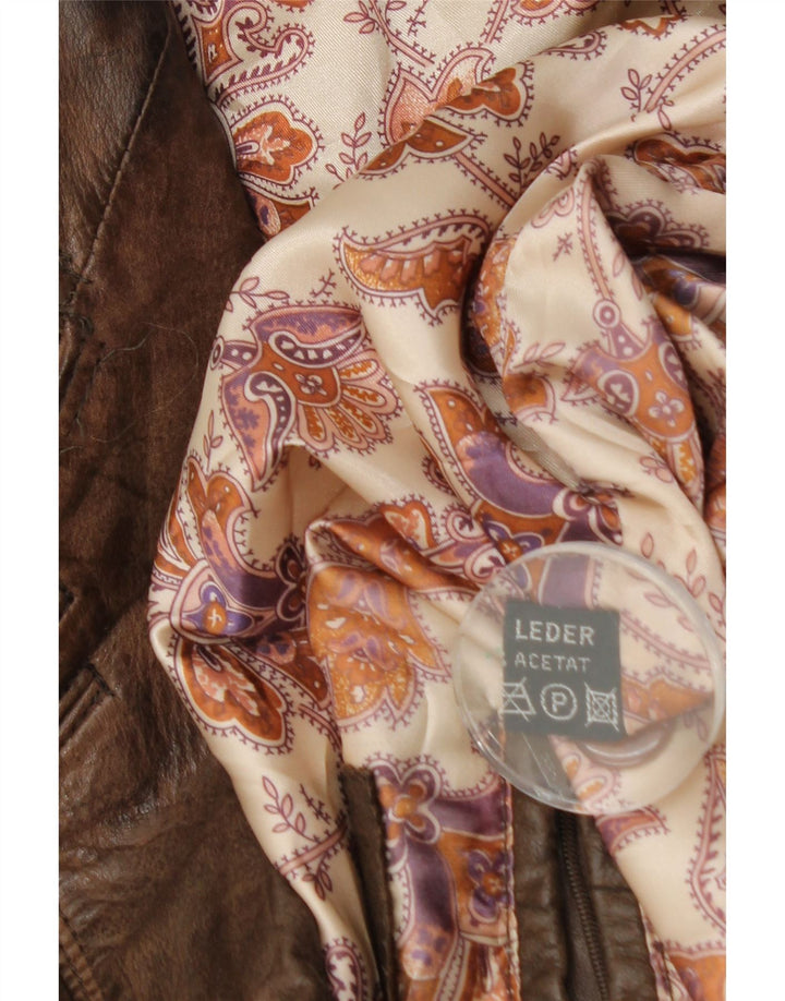 Vintage Γυναικείο Oversized Δερμάτινο Μπουφάν EU 44 XL Καφέ Δερμάτινο