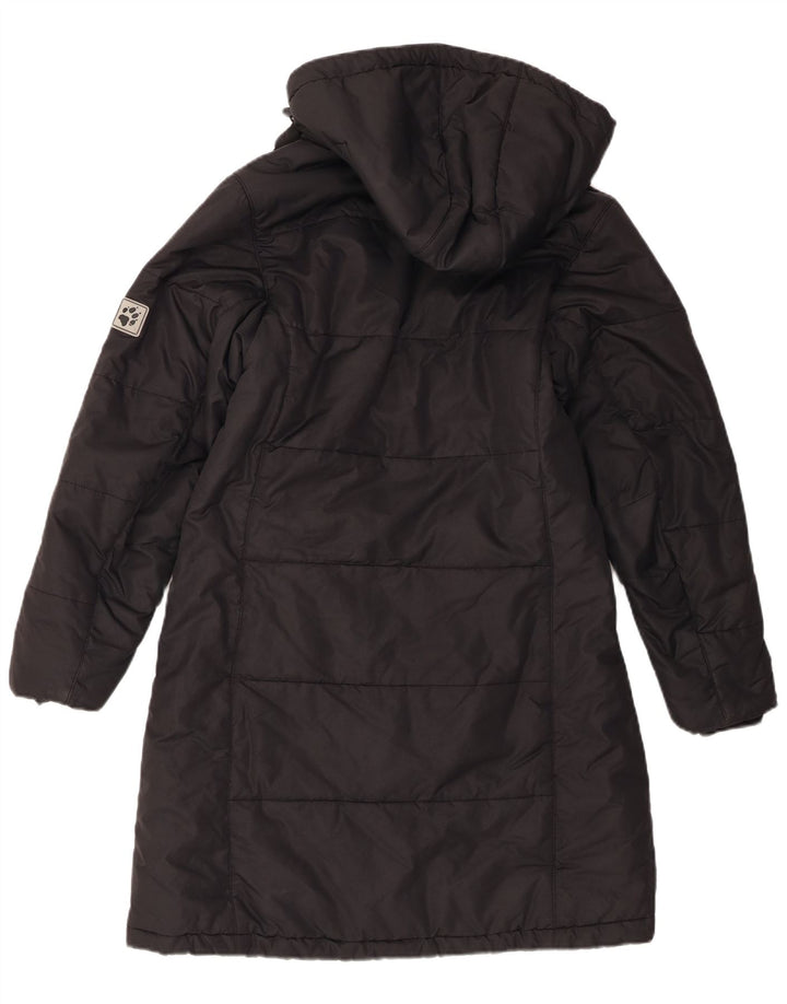 Jack Wolfskin Γυναικείο παλτό με κουκούλα UK 10 μικρό μαύρο πολυεστέρα