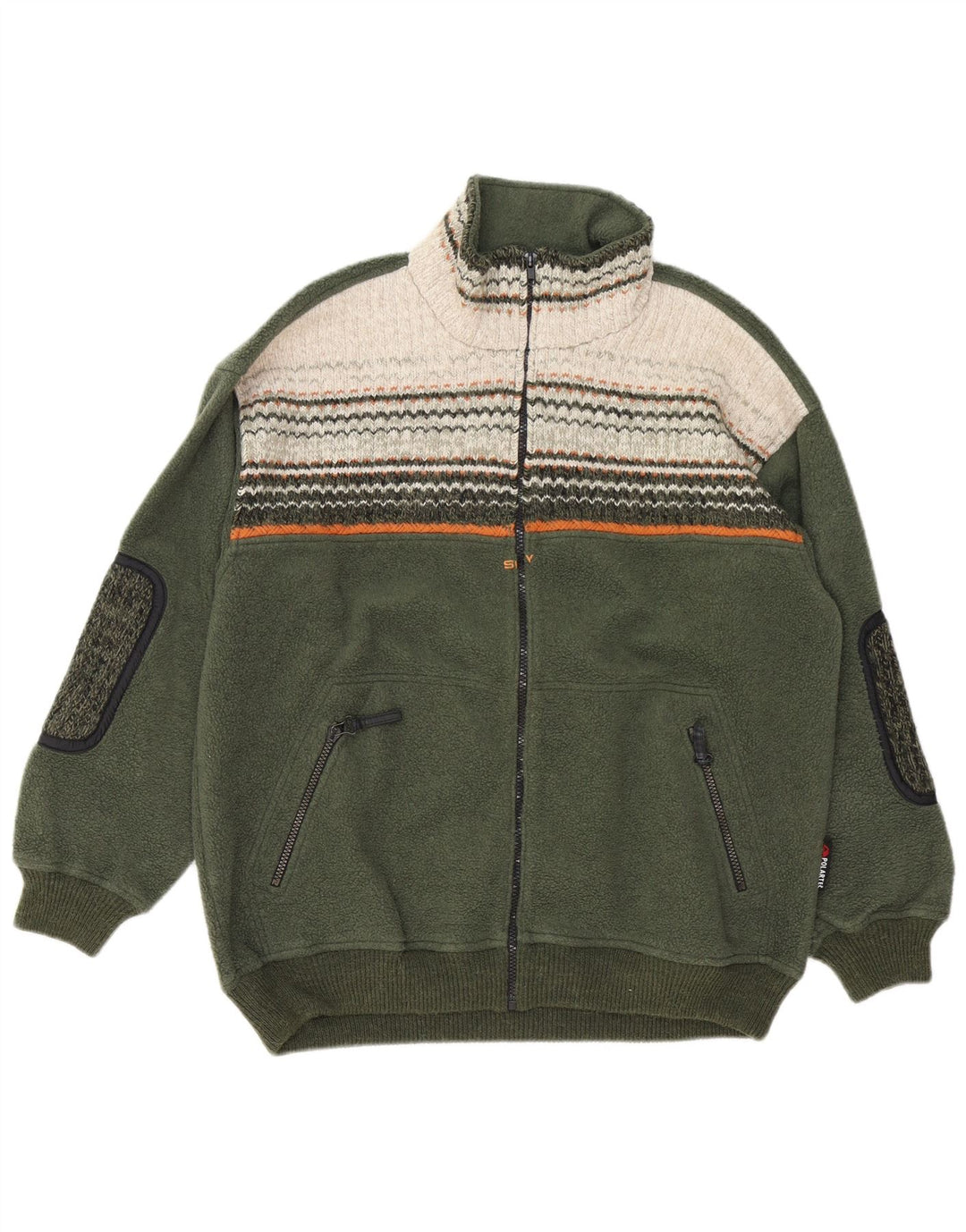 Ανδρικό μπουφάν Silvy Fleece UK 40 Large Green Colourblock Polyester