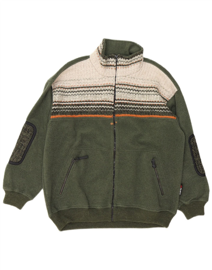 Ανδρικό μπουφάν Silvy Fleece UK 40 Large Green Colourblock Polyester