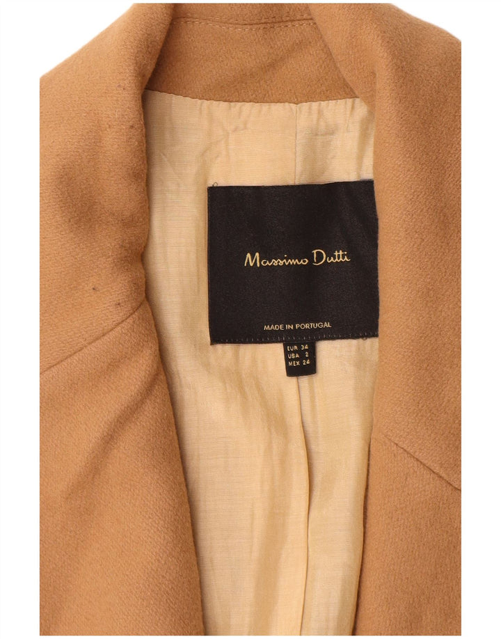 Massimo Dutti Γυναικείο Παλτό EU 34 2XS Μπεζ μαλλί