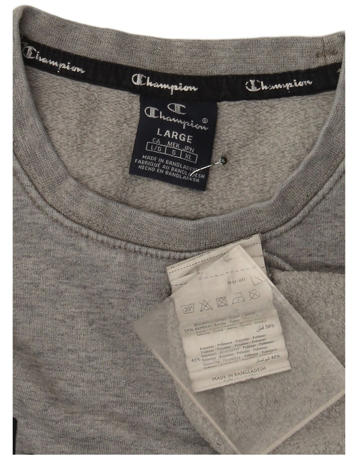 Ανδρικό γραφικό φούτερ Champion Jumper μεγάλο γκρι βαμβακερό