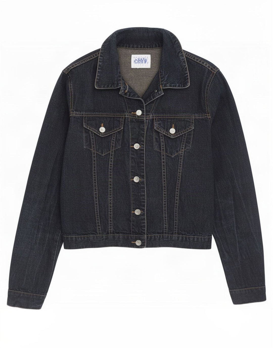 Onyx Γυναικείο Τζιν Μπουφάν UK 10 Small Navy Blue