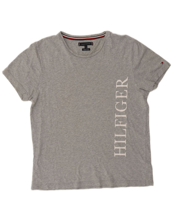 Γυναικείο γραφικό μπλουζάκι Tommy Hilfiger Top UK 16 Large Grey Flecked Cotton