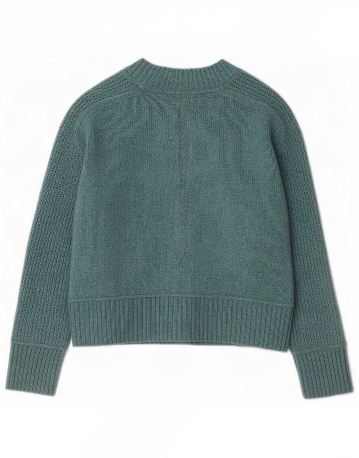 White Stuff Γυναικείο Crop Oversized Ζακέτα πουλόβερ UK 10 Small Blue