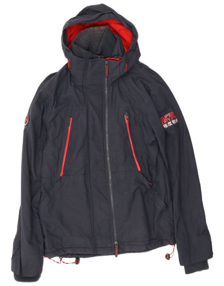 Ανδρικό μπουφάν με κουκούλα Superdry UK 40 Large Navy Blue Polyester