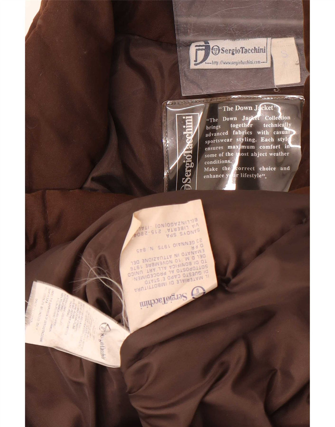 Sergio Tacchini γυναικείο υπερμεγέθη παλτό UK 10 Small Brown Polyamide