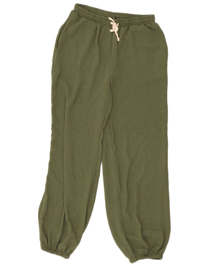 Zara Γυναικείο Joggers Casual Παντελόνι Μικρό Χακί Πολυεστέρας