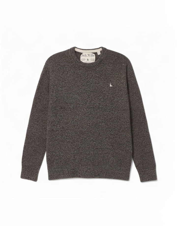Jack Wills γυναικείο πουλόβερ με λαιμόκοψη UK 12 Medium Grey Flecked