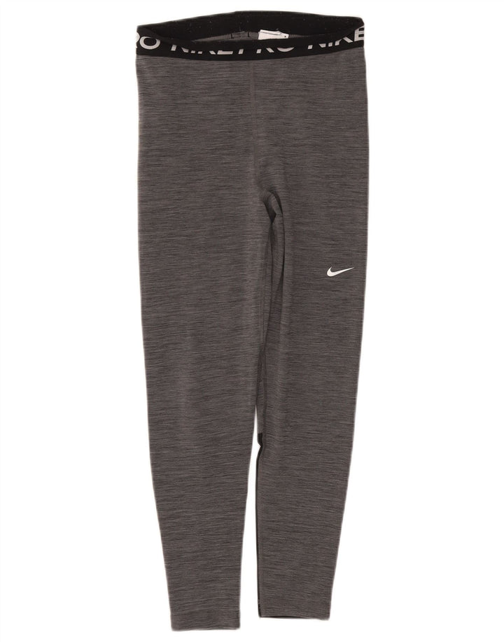 Γυναικεία Nike Dri Fit Graphic κολάν UK 10 Small Grey Flecked Polyester