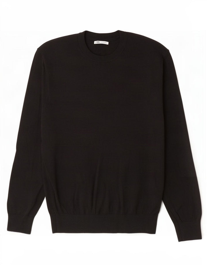Ανδρικό πουλόβερ Zara Crew Neck Jumper XL Μαύρο Ακρυλικό