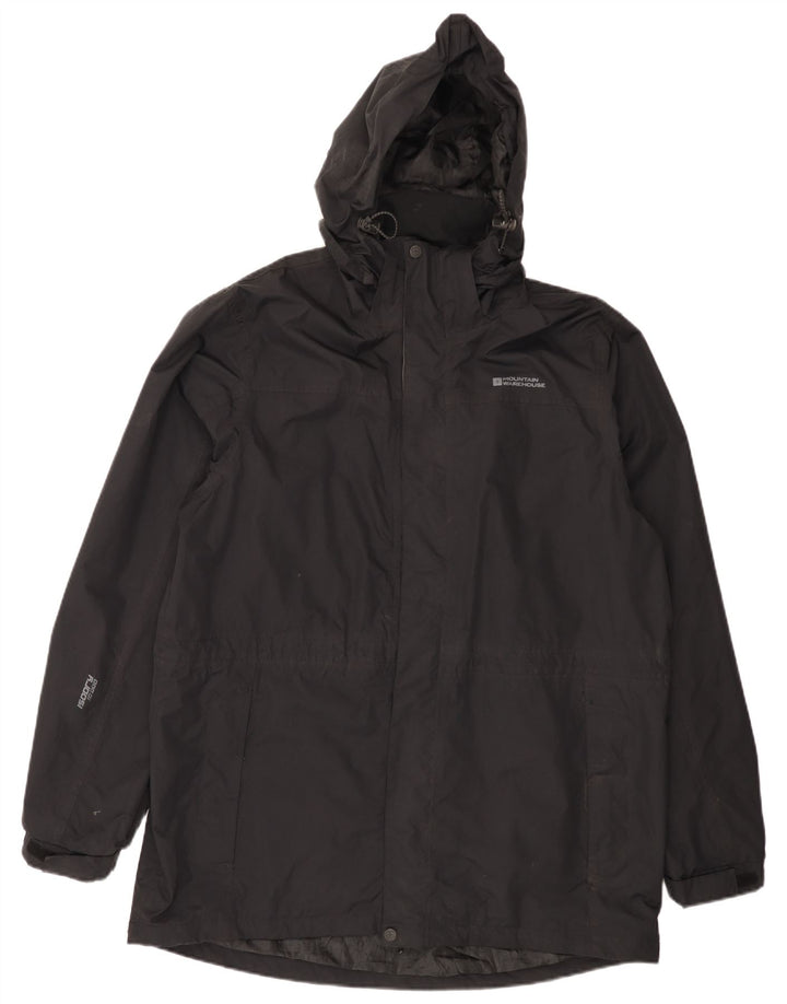 Ανδρικό αδιάβροχο με κουκούλα Mountain Warehouse UK 40 Large Black Nylon
