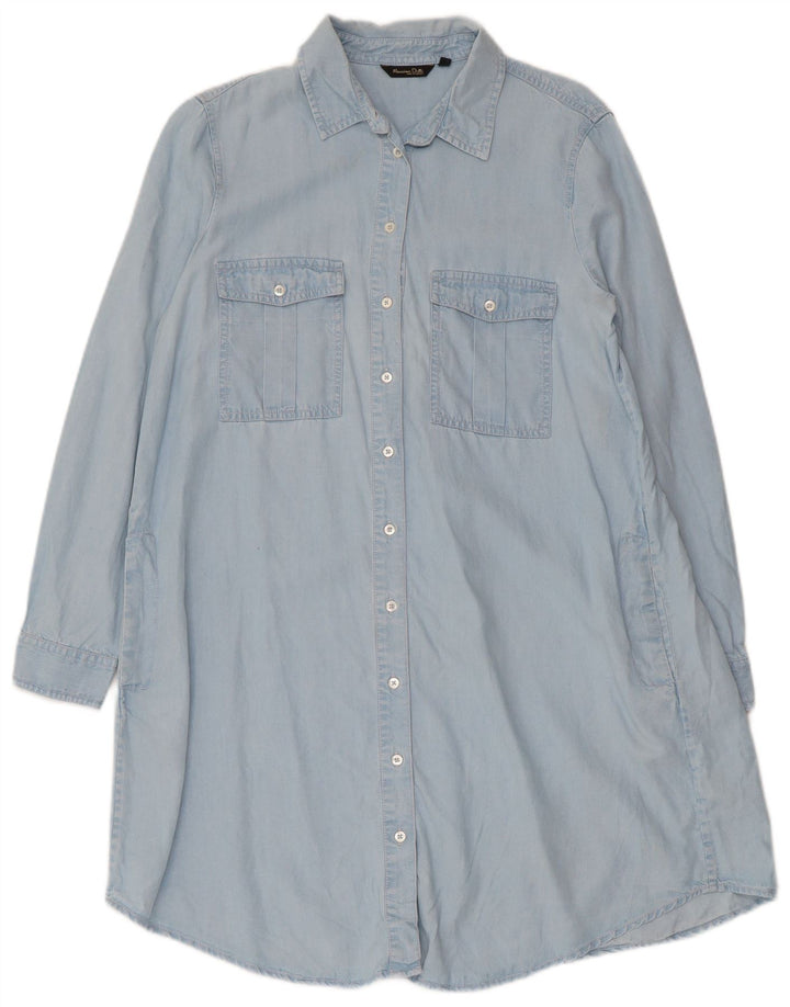 Massimo Dutti Γυναικείο μακρυμάνικο πουκάμισο EU 40 Medium Blue Lyocell