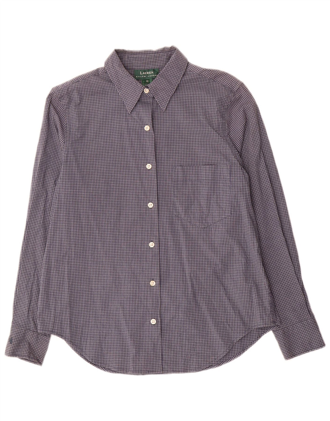 Ralph Lauren Γυναικείο πουκάμισο US 12 Large Navy Blue Check Cotton