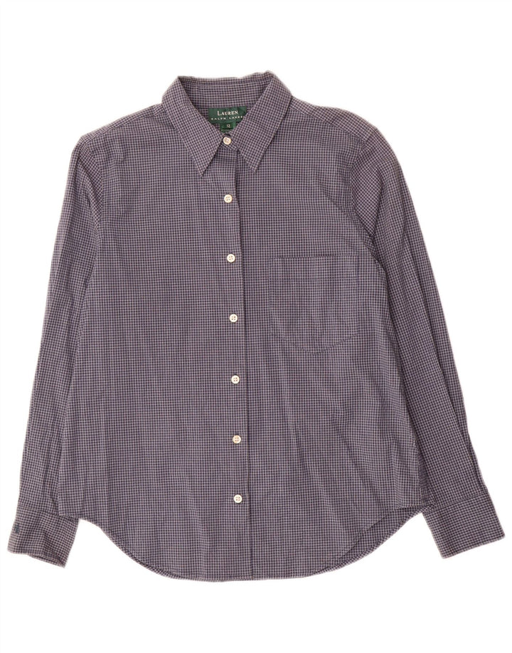 Ralph Lauren Γυναικείο πουκάμισο US 12 Large Navy Blue Check Cotton