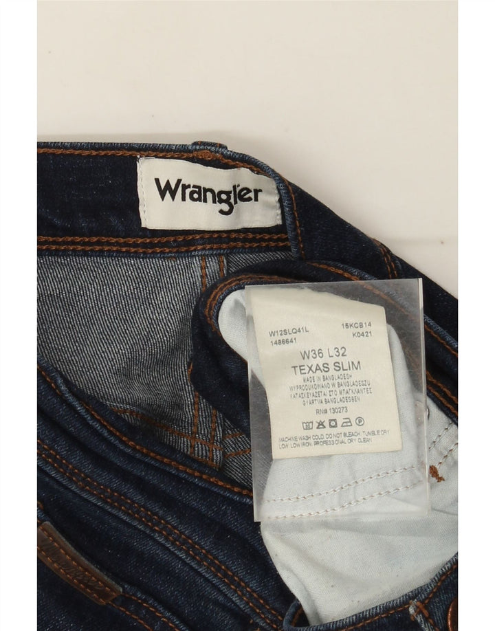 Wrangler Ανδρικό Texas Slim Jeans W36 L29 Navy Blue Cotton