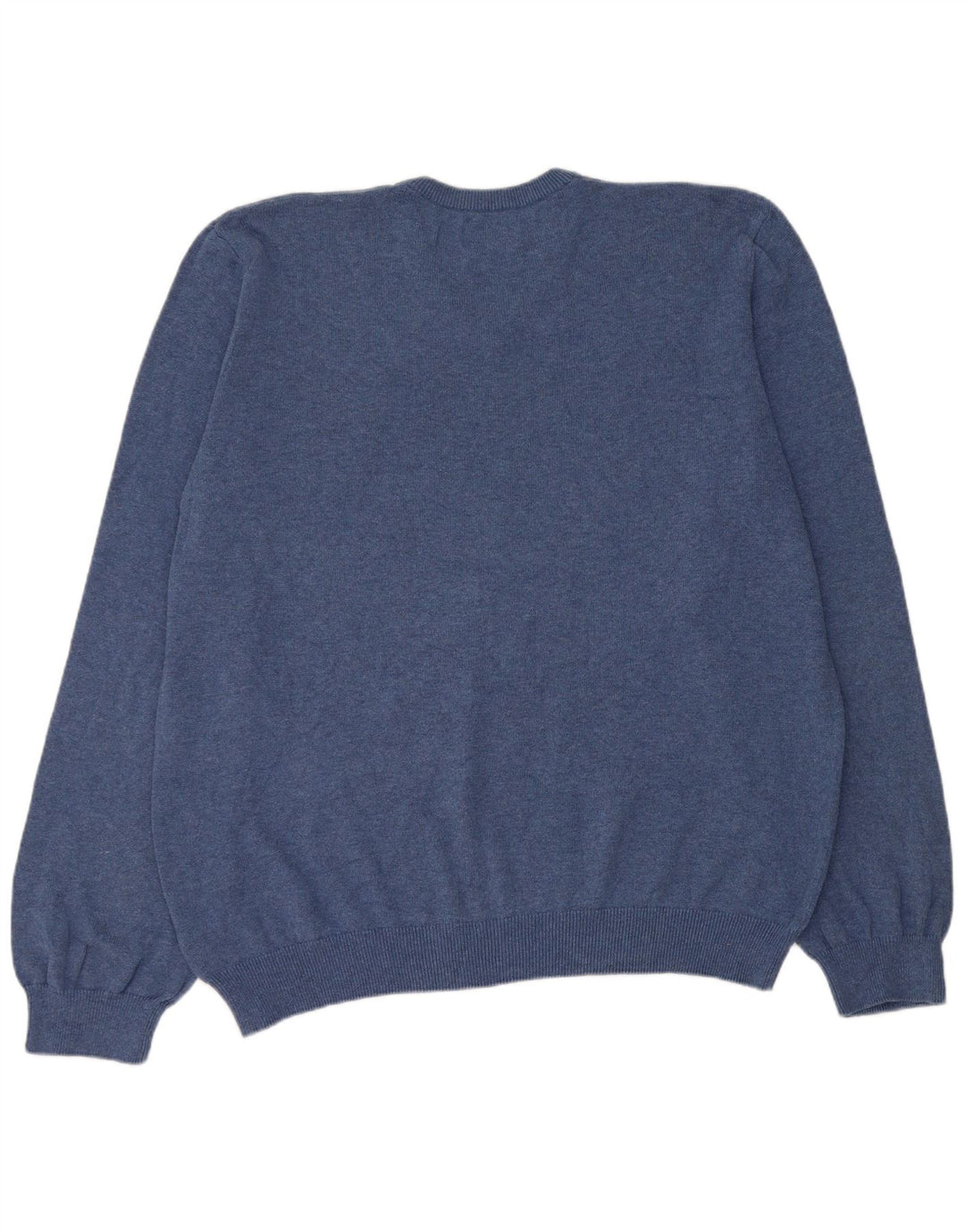 Ανδρικό πουλόβερ Marks & Spencer με V λαιμόκοψη 2XL Μπλε βαμβακερό