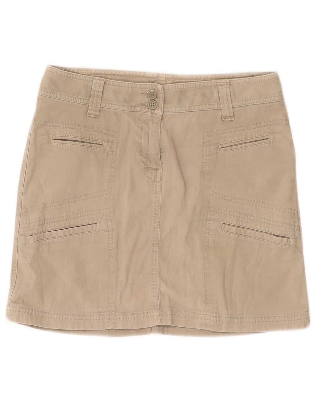 Benetton Γυναικεία Φούστα Cargo IT 42 Medium W30 Beige Βαμβακερή