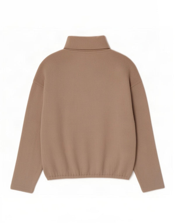 Zara γυναικείο πουλόβερ με ρολό λαιμόκοψη UK 14 μεσαίο πολυεστέρας