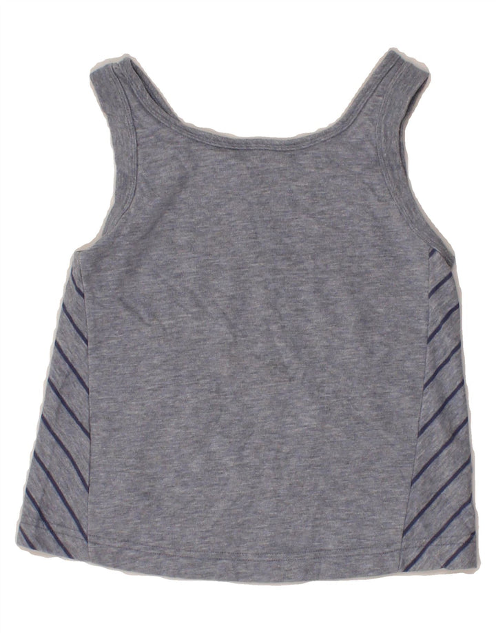 NIKE Girls Graphic Vest Top 5-6 Years Grey Striped Vintage Nike and Second-Hand Nike from Messina Hembry 