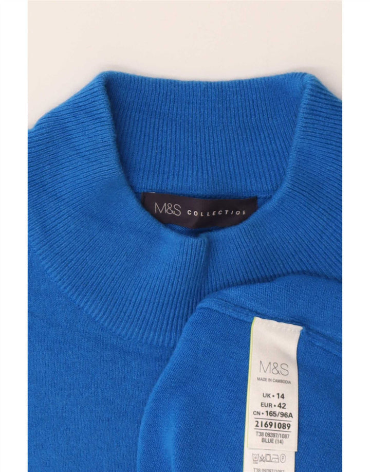 Marks & Spencer Γυναικείο πουλόβερ με λαιμό χελώνα UK 14 Medium Blue