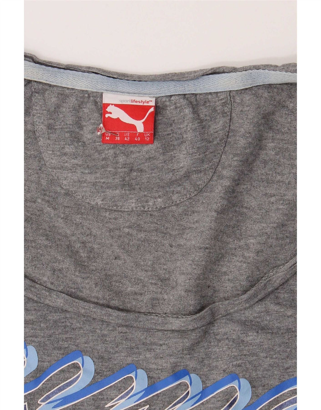 Γυναικείο γραφικό μπλουζάκι Puma Top UK 12 Medium Grey