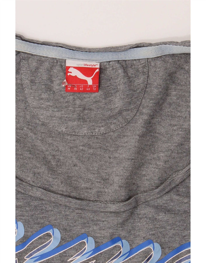 Γυναικείο γραφικό μπλουζάκι Puma Top UK 12 Medium Grey