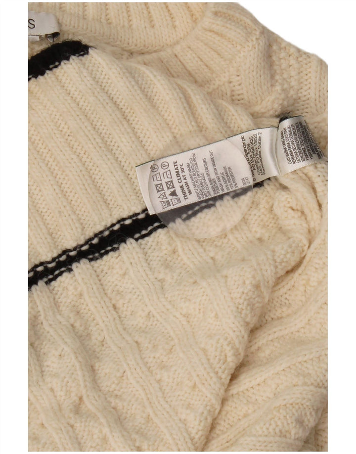Marks & Spencer Γυναικείο πουλόβερ υπερμεγέθη Crew Neck Jumper UK 18 XL Λευκό