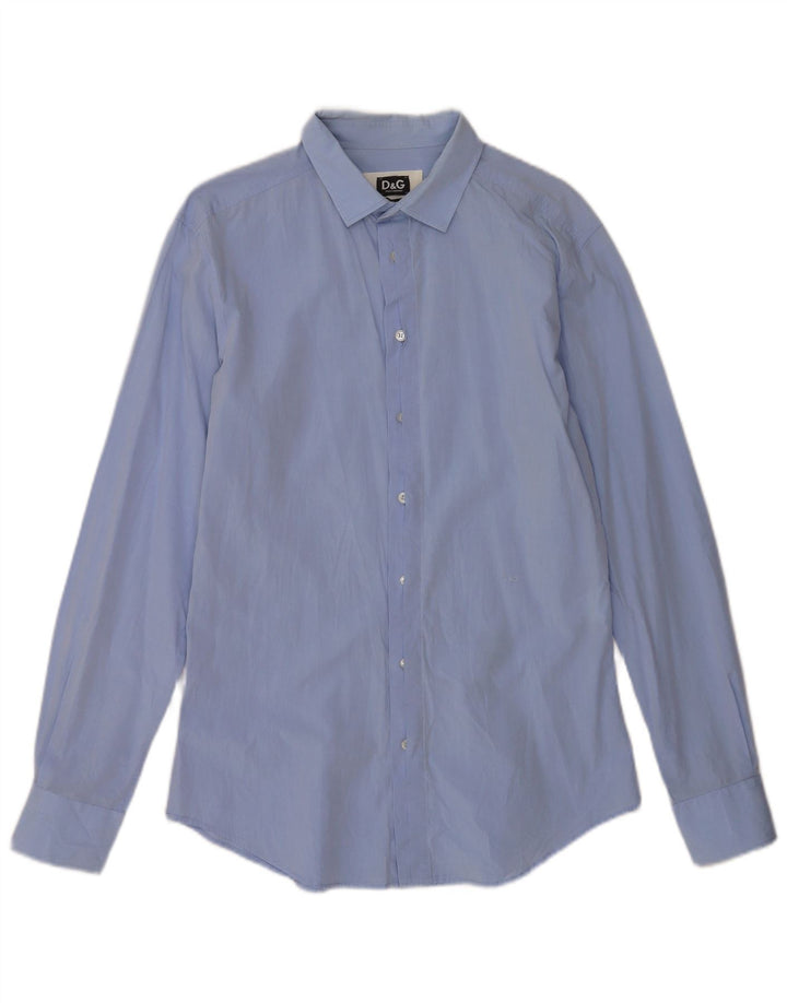 Ανδρικό πουκάμισο Dolce & Gabbana Slim Fit IT 50 μεσαίου μπλε βαμβακερό