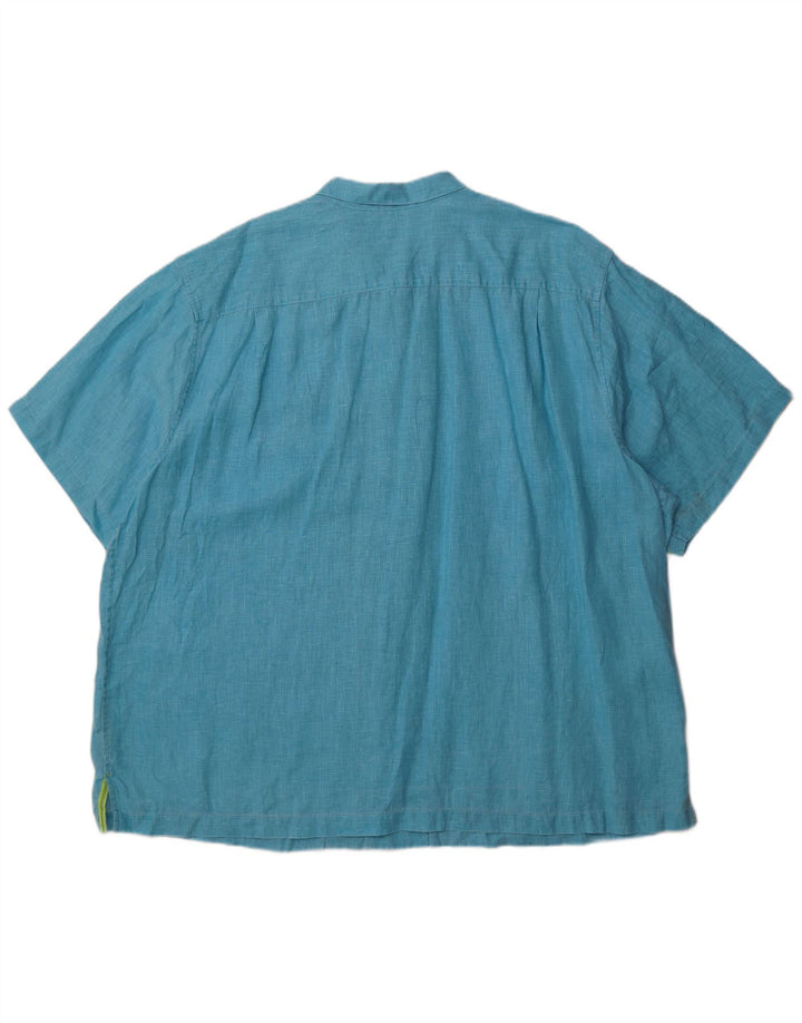 Κοντομάνικο πουκάμισο Tommy Bahama Ανδρικό Grant Fit 2XL μπλε λινό