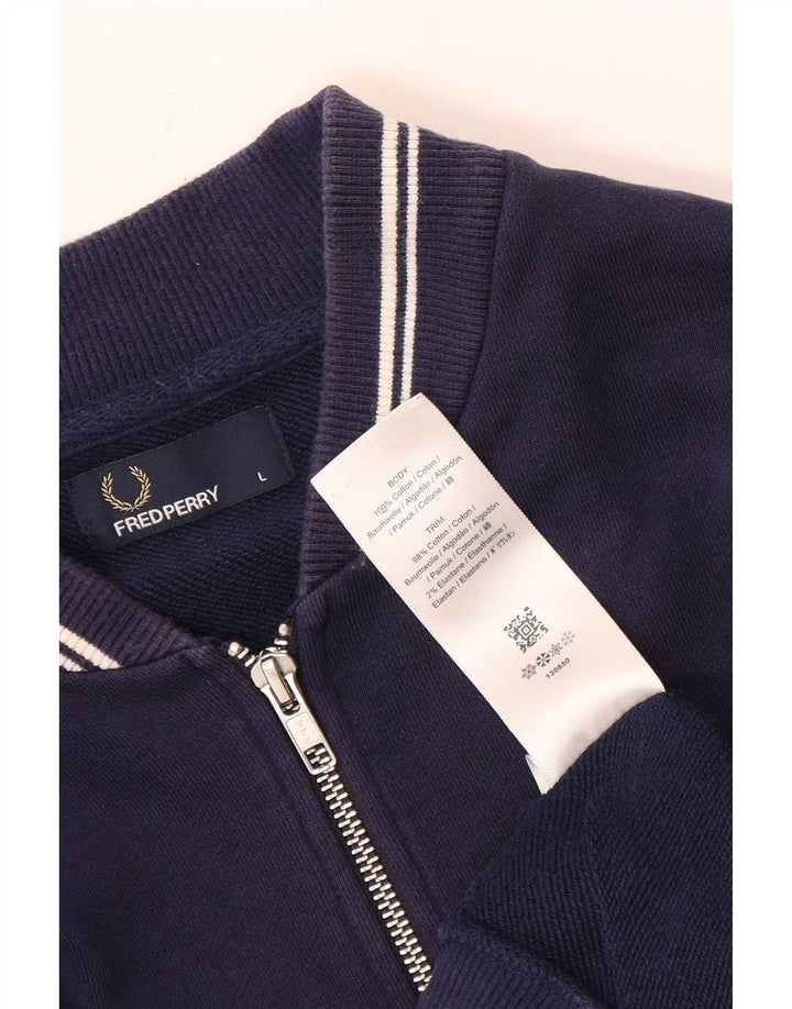 Fred Perry Ανδρική αθλητική φόρμα Top Jacket μεγάλο navy μπλε βαμβακερό