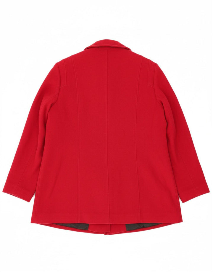 WINDSMOOR Womens Pea Coat UK 16 Large Red Wool