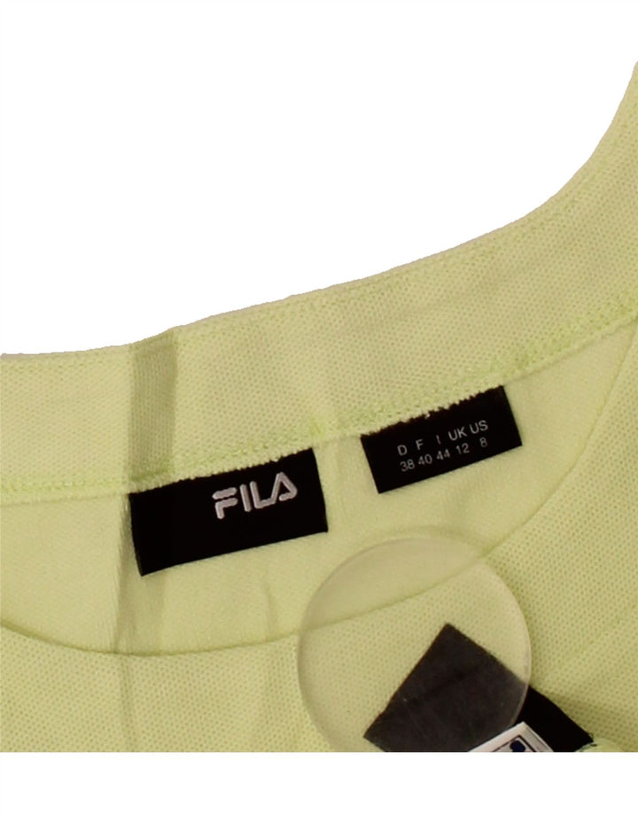FILA Womens T-Shirt Top UK 12 Medium Yellow Cotton Vintage Fila and Second-Hand Fila from Messina Hembry 